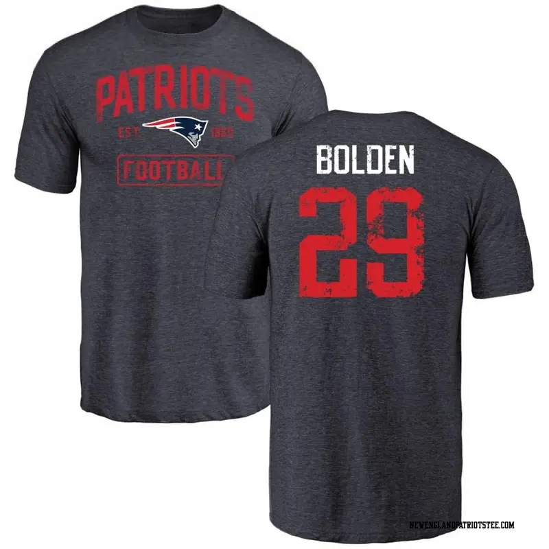 Men's New England Patriots ＃29 Isaiah Bolden Navy Distressed Name & Number T-Shirt