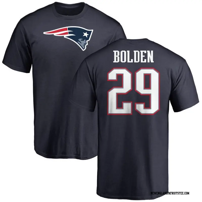 Men's New England Patriots ＃29 Isaiah Bolden Navy Name & Number Logo T-Shirt