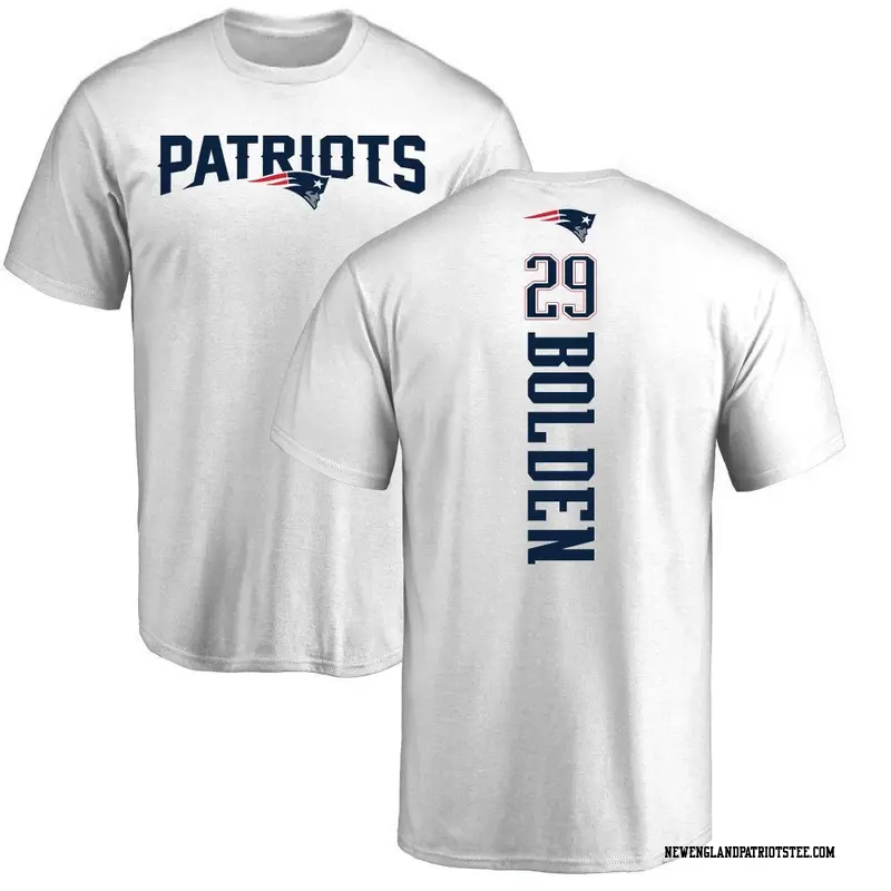 Men's New England Patriots ＃29 Isaiah Bolden White Backer T-Shirt